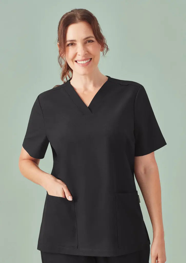 Biz Care Women's Pulse V-neck Scrub Top CU543LS Simply Scrubs Australia